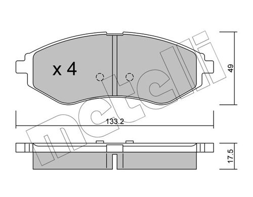 Bremsbelagsatz, Scheibenbremse METELLI 22-0508-0