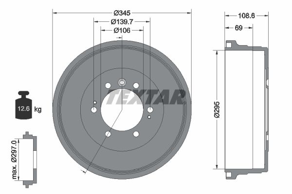 Bremstrommel TEXTAR 94042900
