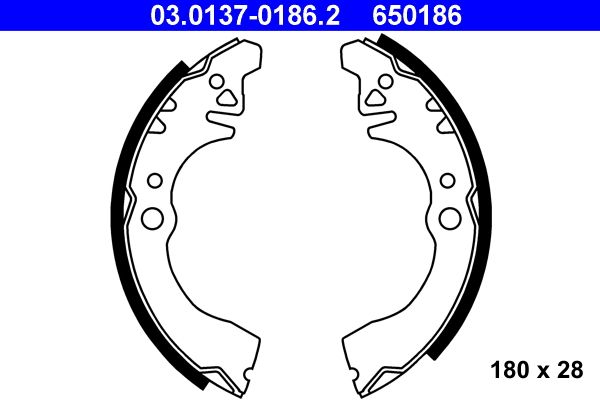 Bremsbackensatz ATE 03.0137-0186.2