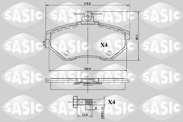 Bremsbelagsatz, Scheibenbremse SASIC 6216101