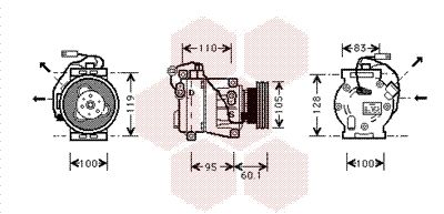 Kompressor, Klimaanlage VAN WEZEL 2800K064