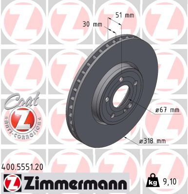 Bremsscheibe ZIMMERMANN 400.5551.20