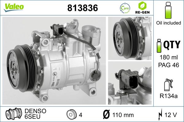 Kompressor, Klimaanlage VALEO 813836