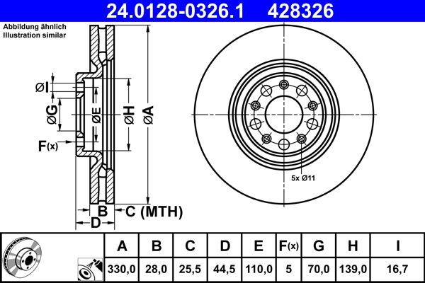 Bremsscheibe ATE 24.0128-0326.1