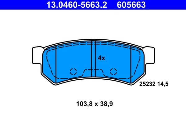 Bremsbelagsatz, Scheibenbremse ATE 13.0460-5663.2