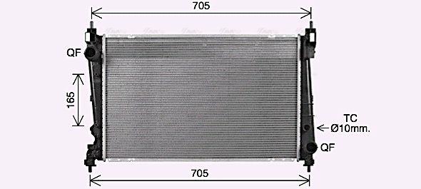 Kühler, Motorkühlung AVA QUALITY COOLING ol2721
