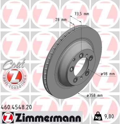 Bremsscheibe ZIMMERMANN 460.4548.20