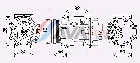 Kompressor, Klimaanlage AVA QUALITY COOLING PEK415