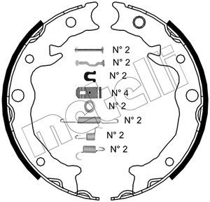 Bremsbackensatz, Feststellbremse METELLI 53-0538K