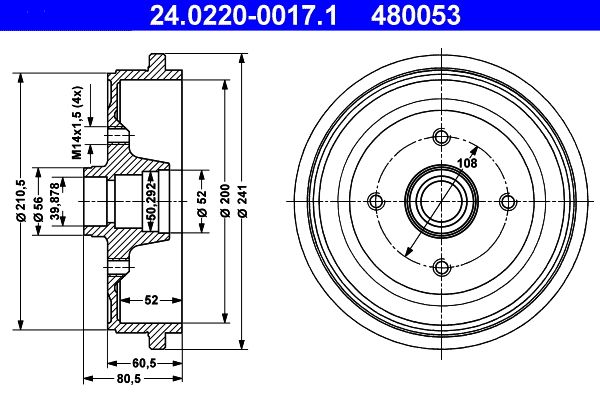 Bremstrommel ATE 24.0220-0017.1