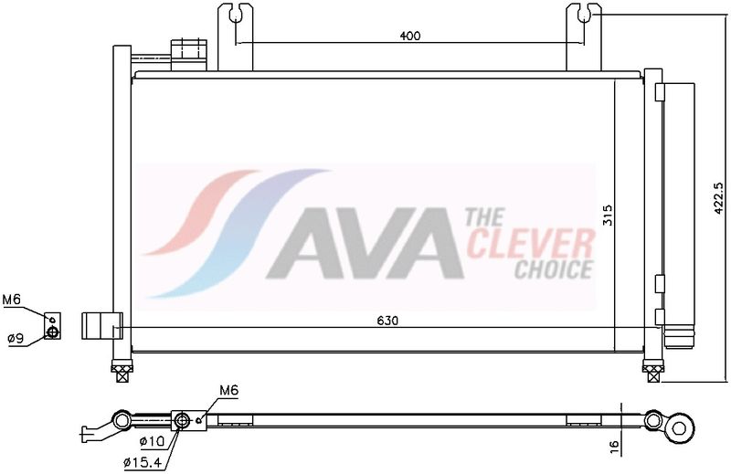 Kondensator, Klimaanlage AVA QUALITY COOLING FT5490D