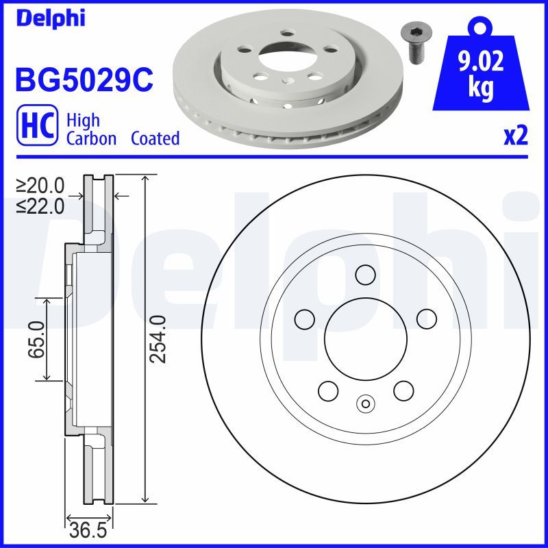 Bremsscheibe DELPHI BG5029C