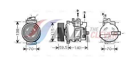 Kompressor, Klimaanlage AVA QUALITY COOLING AIAK284