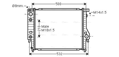Kühler, Motorkühlung AVA QUALITY COOLING bw2099