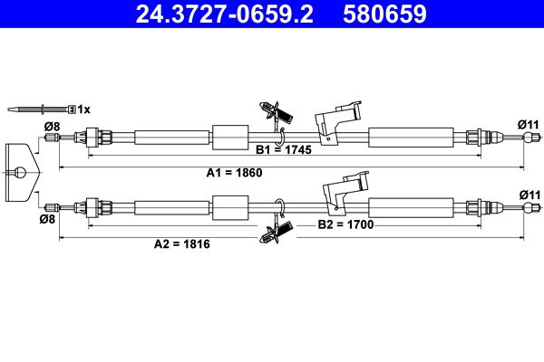 Seilzug, Feststellbremse ATE 24.3727-0659.2