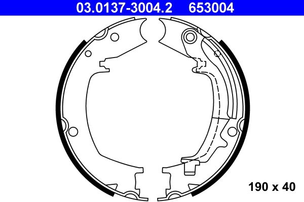 Bremsbackensatz, Feststellbremse ATE 03.0137-3004.2