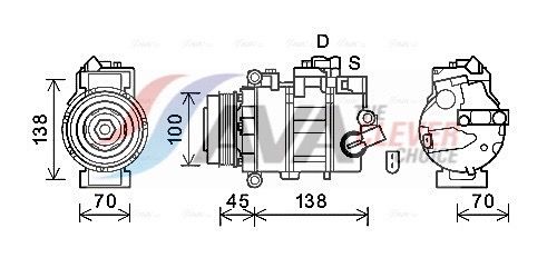 Kompressor, Klimaanlage AVA QUALITY COOLING VNAK384