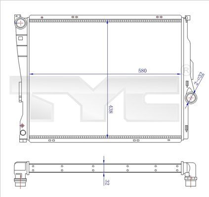 Kühler, Motorkühlung TYC 703-0006-r