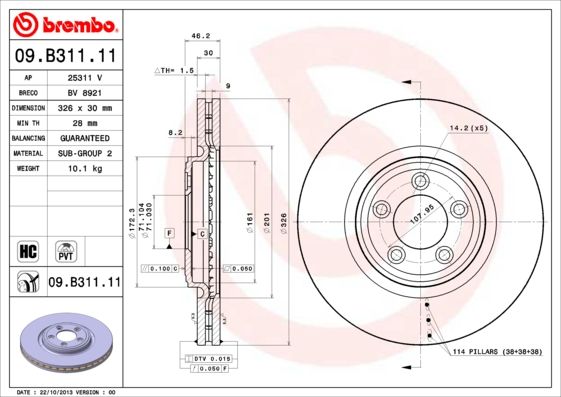 Bremsscheibe BREMBO 09.B311.11
