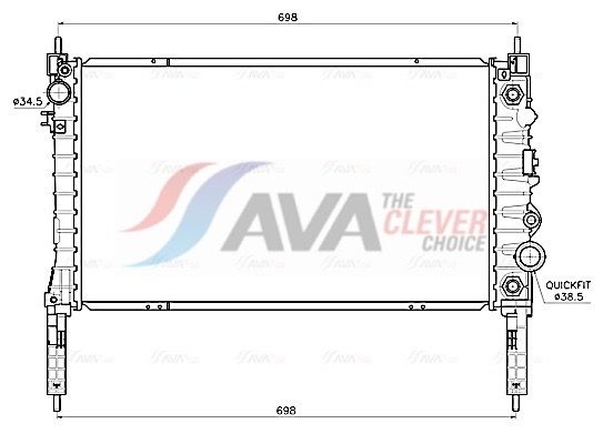Kühler, Motorkühlung AVA QUALITY COOLING OL2747