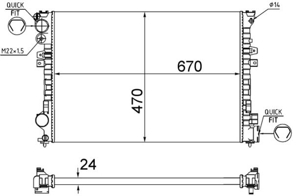Kühler, Motorkühlung MAHLE CR587001S