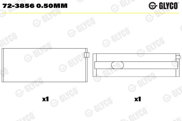 Kurbelwellenlager GLYCO 72-38560.50MM