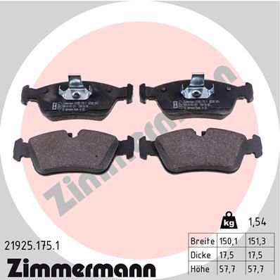 Bremsbelagsatz Bremsbeläge ZIMMERMANN 21925.175.1