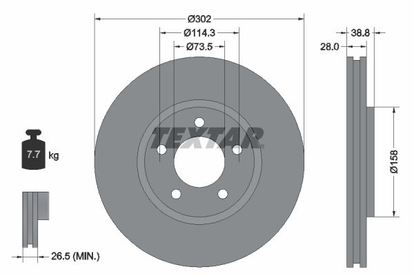 Bremsscheibe TEXTAR 92108200