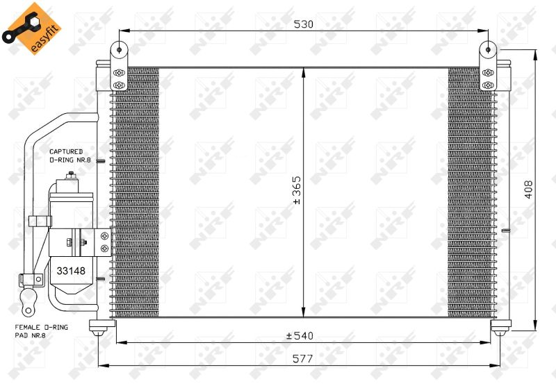 Kondensator, Klimaanlage NRF 35393
