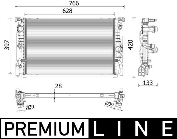 Kühler, Motorkühlung MAHLE CR2223000P