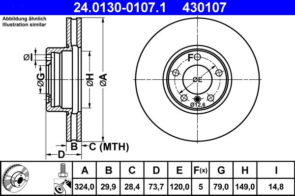 Bremsscheibe ATE 24.0130-0107.1