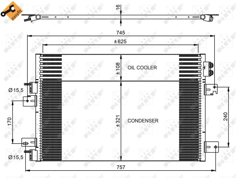 Kondensator, Klimaanlage NRF 350031