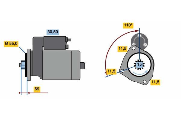 Starter BOSCH 0 986 023 670
