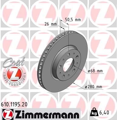 Bremsscheibe ZIMMERMANN 610.1195.20