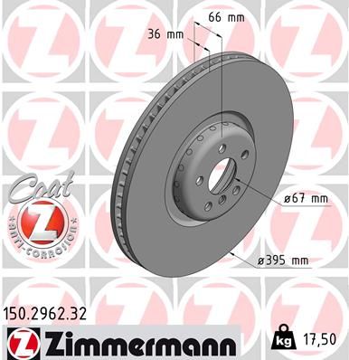 Bremsscheibe ZIMMERMANN 150.2962.32