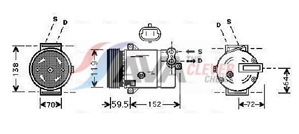 Kompressor, Klimaanlage AVA QUALITY COOLING OLAK318