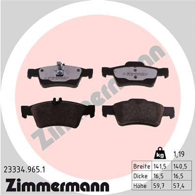 Bremsbelagsatz Bremsbeläge ZIMMERMANN 23334.965.1