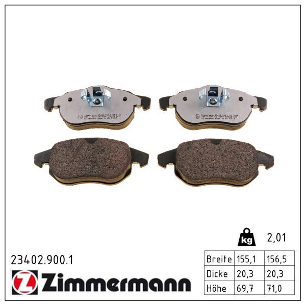 Bremsbelagsatz, Scheibenbremse ZIMMERMANN 23402.900.1