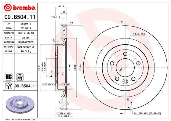 Bremsscheibe BREMBO 09.B504.11
