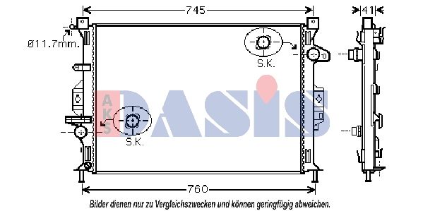 Kühler, Motorkühlung AKS DASIS 092047N