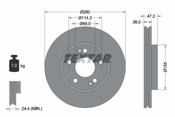 Bremsscheibe TEXTAR 92161605