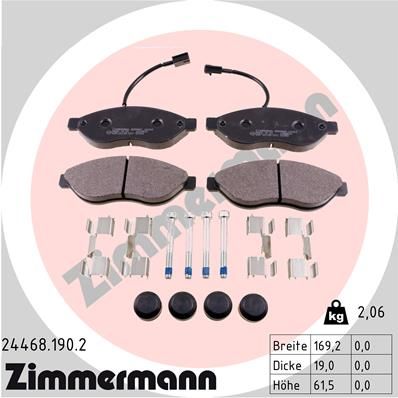 Bremsbelagsatz Bremsbeläge ZIMMERMANN 24468.190.2