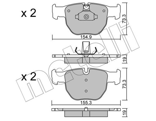 Bremsbelagsatz, Scheibenbremse METELLI 22-0598-0