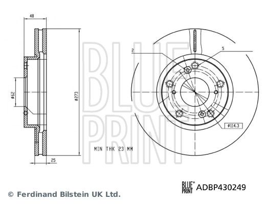 Bremsscheibe BLUE PRINT ADBP430249