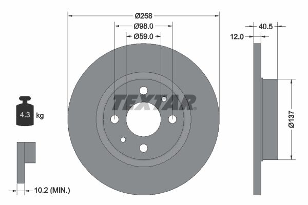Bremsscheibe TEXTAR 92041503