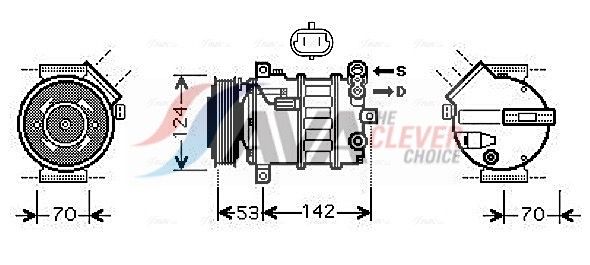 Kompressor, Klimaanlage AVA QUALITY COOLING SBAK063