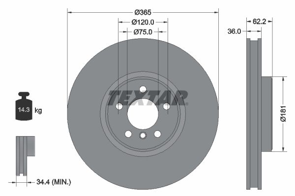 Bremsscheibe TEXTAR 92161005