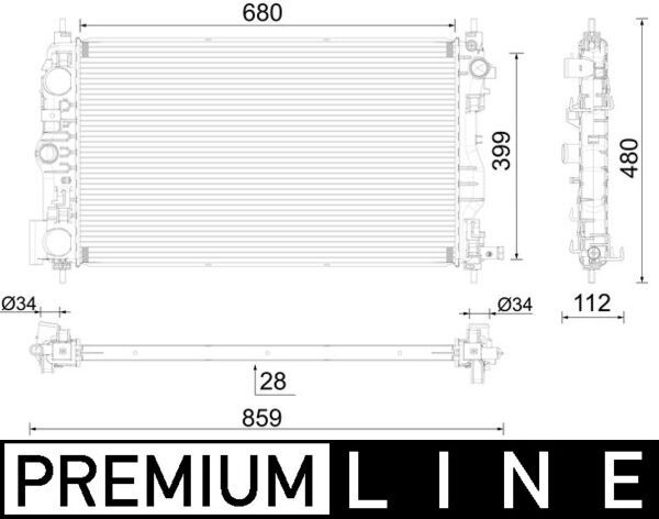 Kühler, Motorkühlung MAHLE CR2594000P