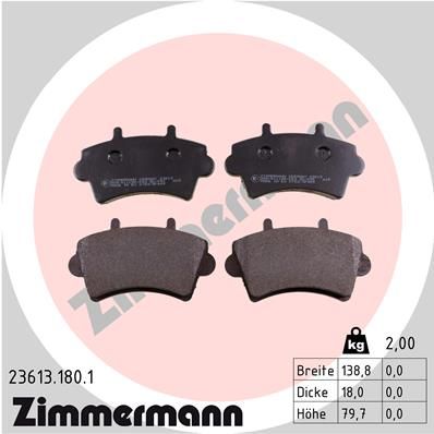 Bremsbelagsatz Bremsbeläge ZIMMERMANN 23613.180.1