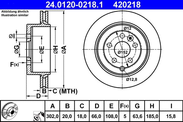 Bremsscheibe ATE 24.0120-0218.1